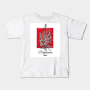 July birth flower - delphinium Kids T-Shirt